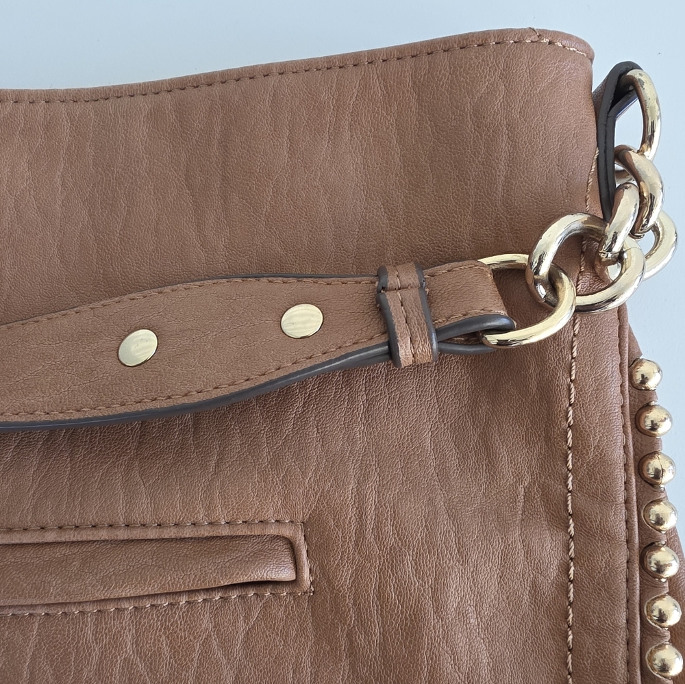 Jessica Simpson Tan Studded Hobo Shoulder Bag - Picture 4 of 7